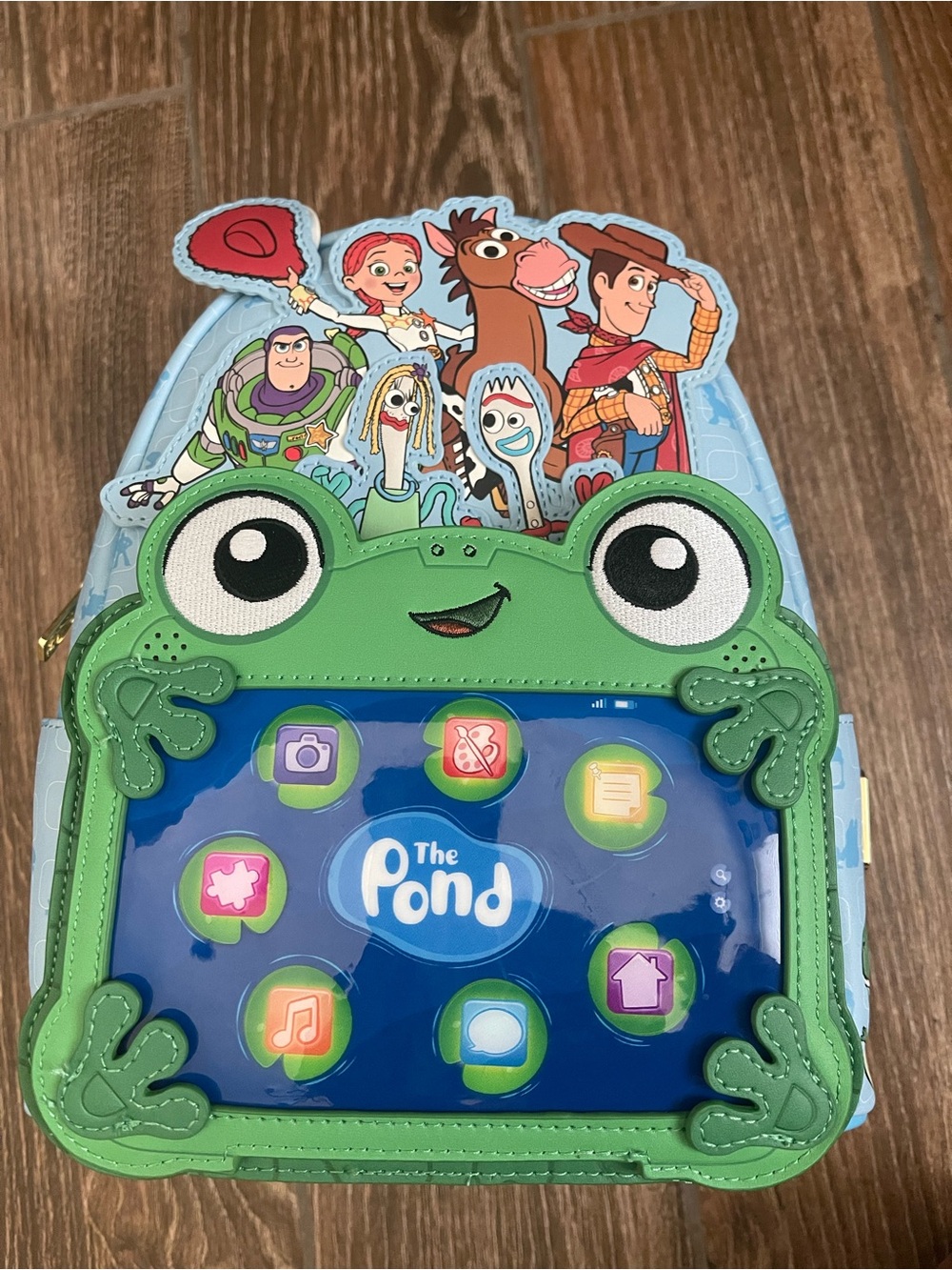 Loungefly Toy Story 5 Character Frog Backpack with The Pond Play backpack